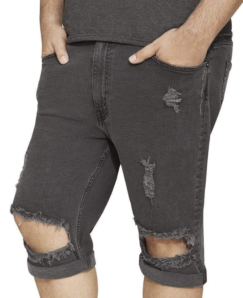 MVP Collections SHORTS Distressed Wash Black Denim Shorts