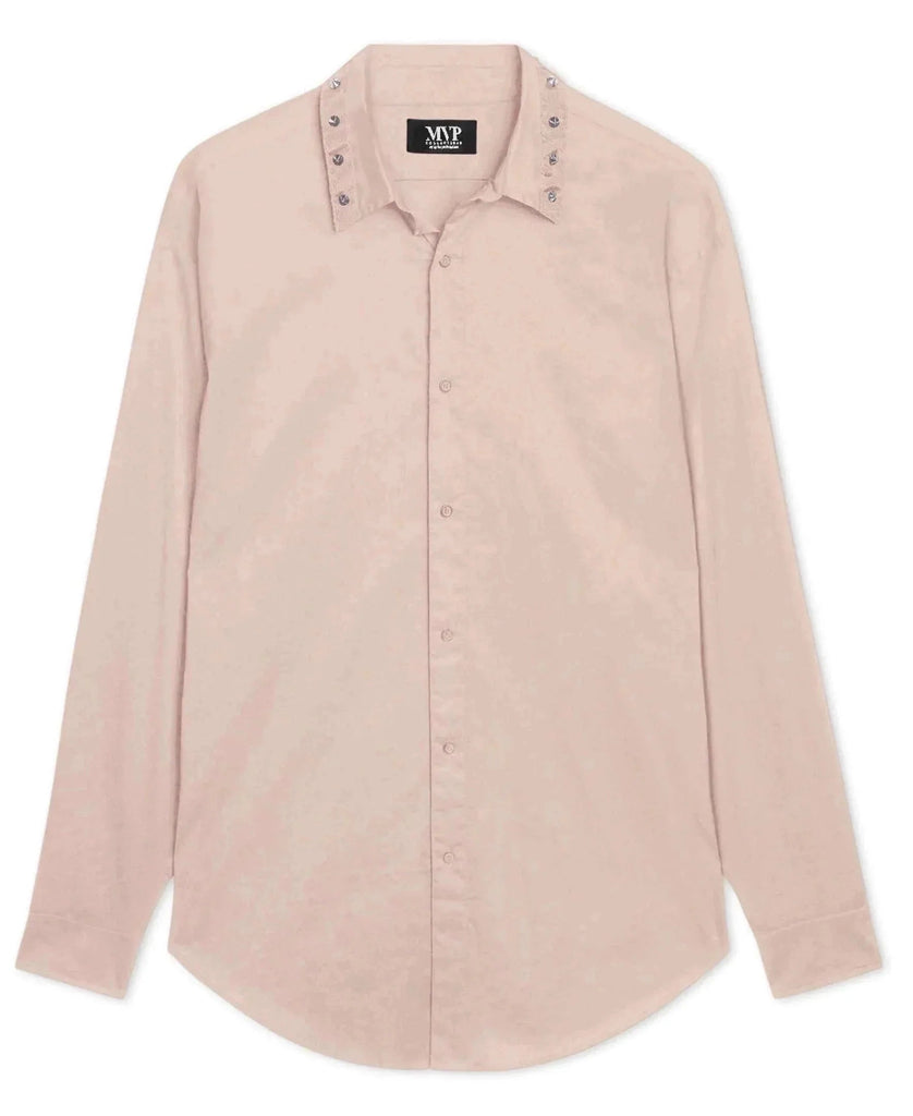 MVP Collections Button-Down Spike Collar Button-Down Shirt