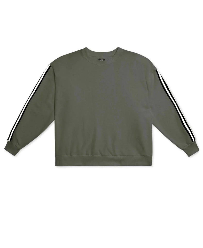 MVP Collections Sweatshirts Striped Sleeve Sweatshirt
