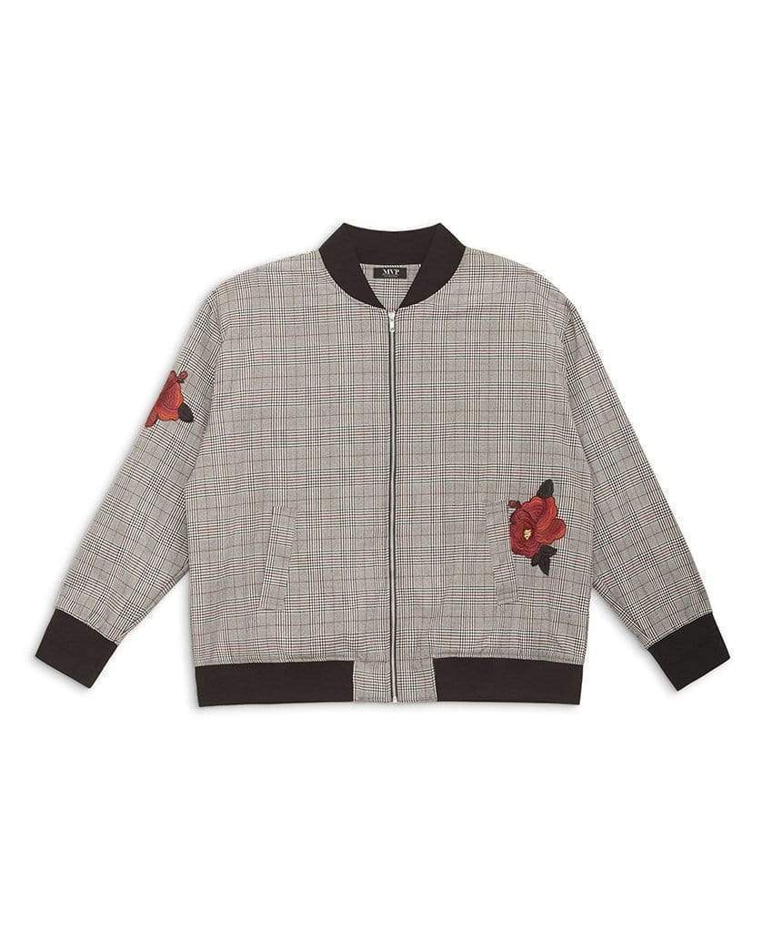 MVP Collections Jackets Plaid Bomber Jacket