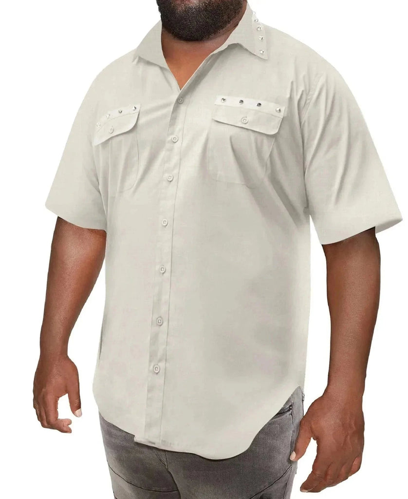 Spike Trim Short Sleeve Shirt – Stylish Big & Tall Men's Clothing – MVP  Collections