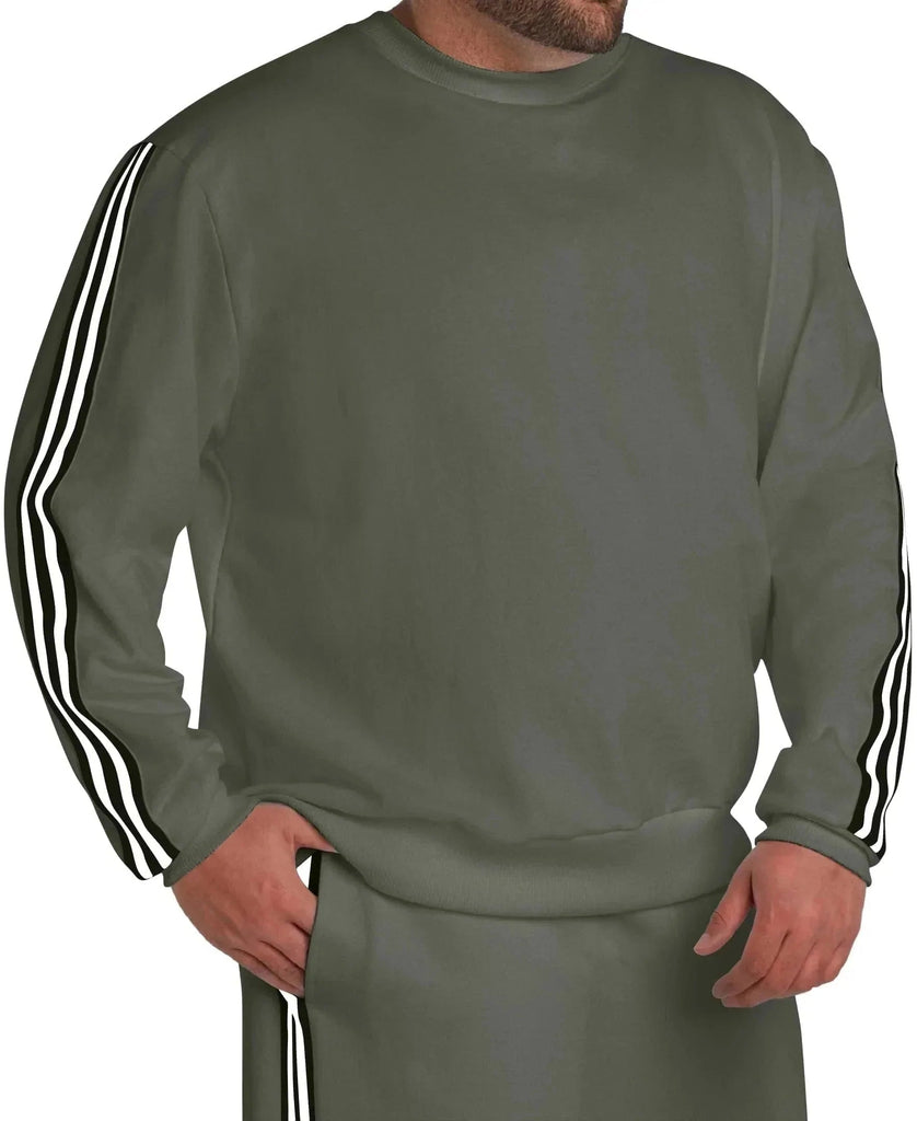 MVP Collections Sweatshirts Striped Sleeve Sweatshirt