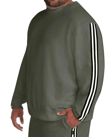Striped Sleeve Sweatshirt – Stylish Big & Tall Men's Striped Sleeve Sweatshirt – Stylish Big & Tall Men's