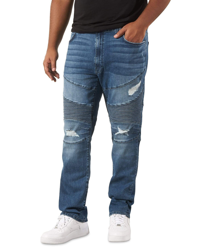 MVP Collections Jeans Biker Slim Straight Leg Jeans